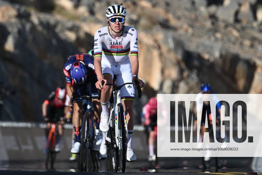 UAE Tour 2025 - Stage 3 JEBEL JAIS, UNITED ARAB EMIRATES - FEBRUARY 19 : Pogacar Tadej (SLO) of UAE Team Emirates in action during Stage 3 of the UAE Tour 2025 cycling race with start in Ras Al Khaimah and finish in Jebel Jais (181km) on February 19, 2025 in Jebel Jais, United Arab Emirates, 19 02 2025 Jebel Jais United Arab Emirates