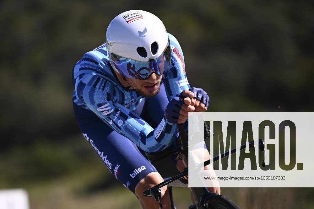2025 Volta Algarve cycling race - Stage 5 MALHAO, PORTUGAL - FEBRUARY 23 : Campos Noah (POR) of Gi Group Holding - Simoldes - Udo during stage 5, an individual time trial, of the 51th edition of the Volta Algarve cycling race, with start in Salir and finish in Malhao on February 23, 2025 in Malhao, Portugal, 23 02 2025 ( Motordriver Kenny Verfaillie - Malhao Portugal