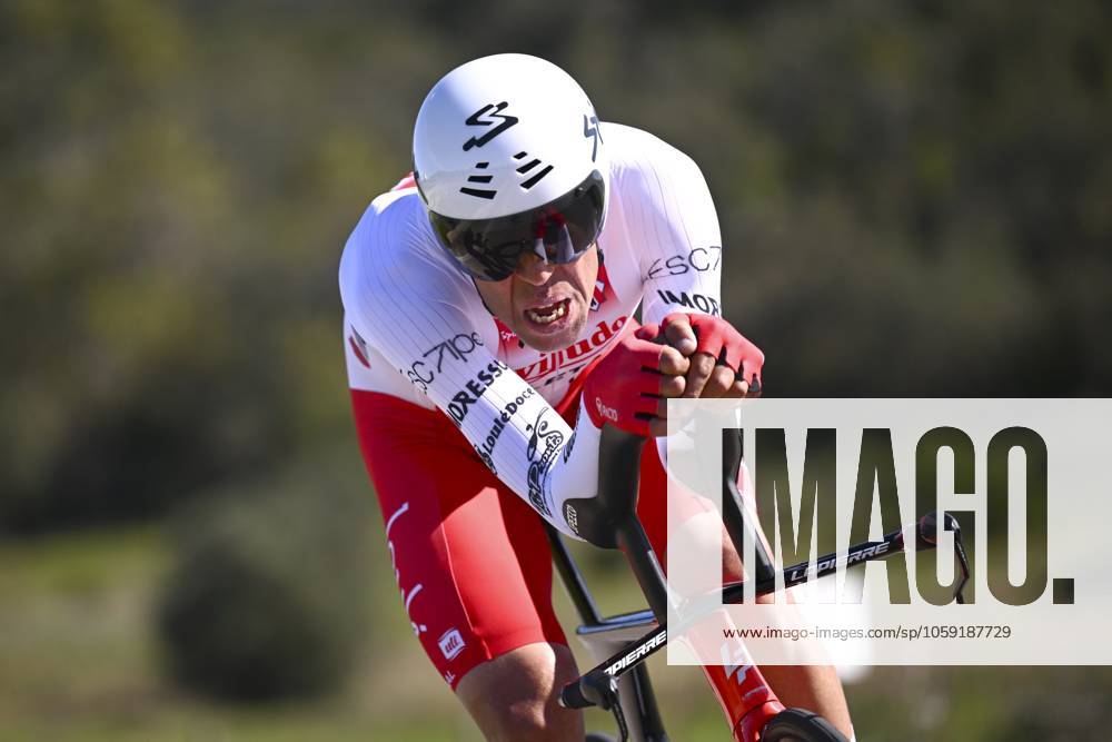2025 Volta Algarve cycling race - Stage 5 MALHAO, PORTUGAL - FEBRUARY 23 : Oyarzun Carlos (ESP) of Aviludo-Louletano-Loule during stage 5, an individual time trial, of the 51th edition of the Volta Algarve cycling race, with start in Salir and finish in Malhao on February 23, 2025 in Malhao, Portugal, 23 02 2025 ( Motordriver Kenny Verfaillie - Malhao Portugal