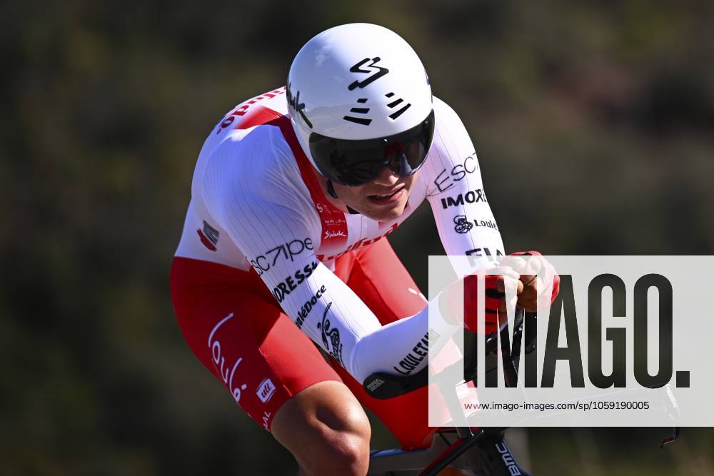 2025 Volta Algarve cycling race - Stage 5 MALHAO, PORTUGAL - FEBRUARY 23 : Dominguez David (ESP) of Aviludo-Louletano-Loule during stage 5, an individual time trial, of the 51th edition of the Volta Algarve cycling race, with start in Salir and finish in Malhao on February 23, 2025 in Malhao, Portugal, 23 02 2025 ( Motordriver Kenny Verfaillie - Malhao Portugal