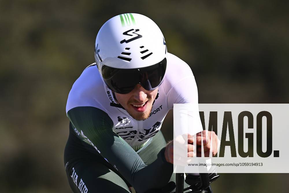 2025 Volta Algarve cycling race - Stage 5 MALHAO, PORTUGAL - FEBRUARY 23 : Johnston Calum (GBR) of Caja Rural-Seguros RGA during stage 5, an individual time trial, of the 51th edition of the Volta Algarve cycling race, with start in Salir and finish in Malhao on February 23, 2025 in Malhao, Portugal, 23 02 2025 ( Motordriver Kenny Verfaillie - Malhao Portugal