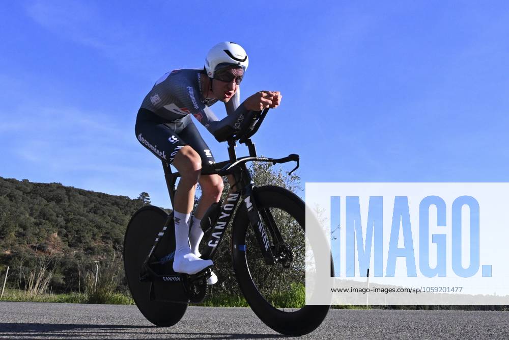 2025 Volta Algarve cycling race - Stage 5 MALHAO, PORTUGAL - FEBRUARY 23 : Vergallito Luca (ITA) of Alpecin-Deceuninck during stage 5, an individual time trial, of the 51th edition of the Volta Algarve cycling race, with start in Salir and finish in Malhao on February 23, 2025 in Malhao, Portugal, 23 02 2025 ( Motordriver Kenny Verfaillie - Malhao Portugal
