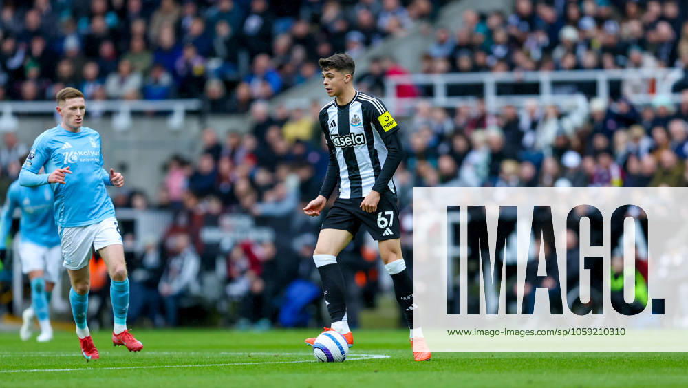 Newcastle United v Nottingham Forest Premier League 23 02 2025. Newcastle United midfielder Lewis Miley (67) during the Premier League match between Newcastle United and Nottingham Forest at St. James s Park, Newcastle, England on 23 February 2025. Editorial use only DataCo restrictions apply See www.football-dataco.com ,