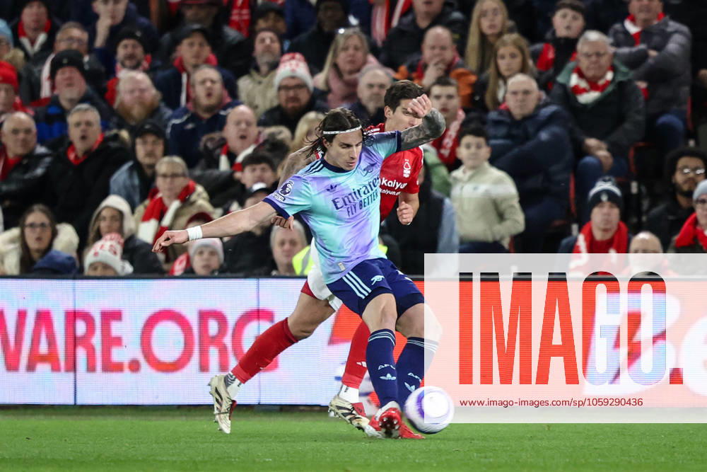 Premier League Nottingham Forest v Arsenal Carlos Miguel of Nottingham Forest shoots on goal and hits the post during the Premier League match Nottingham Forest vs Arsenal at City Ground, Nottingham, United Kingdom, 26th February 2025 (Photo by Alfie Cosgrove News Images) Nottingham City Ground Nottinghamshire United Kingdom