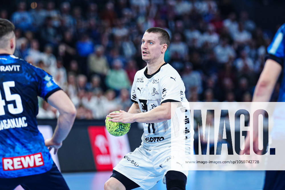 Elias Ellefsen a Skipagotu (THW Kiel, 71) GER, THW Kiel vs. Rhein-Neckar Loewen, Handball, Bundesliga, Spieltag, 22, Saison 2024 2025, 09.03.2025 GER, THW Kiel vs. Rhein-Neckar Loewen, Handball, Bundesliga, Spieltag, 22, Saison 2024 2025, 09.03.2025 Kiel