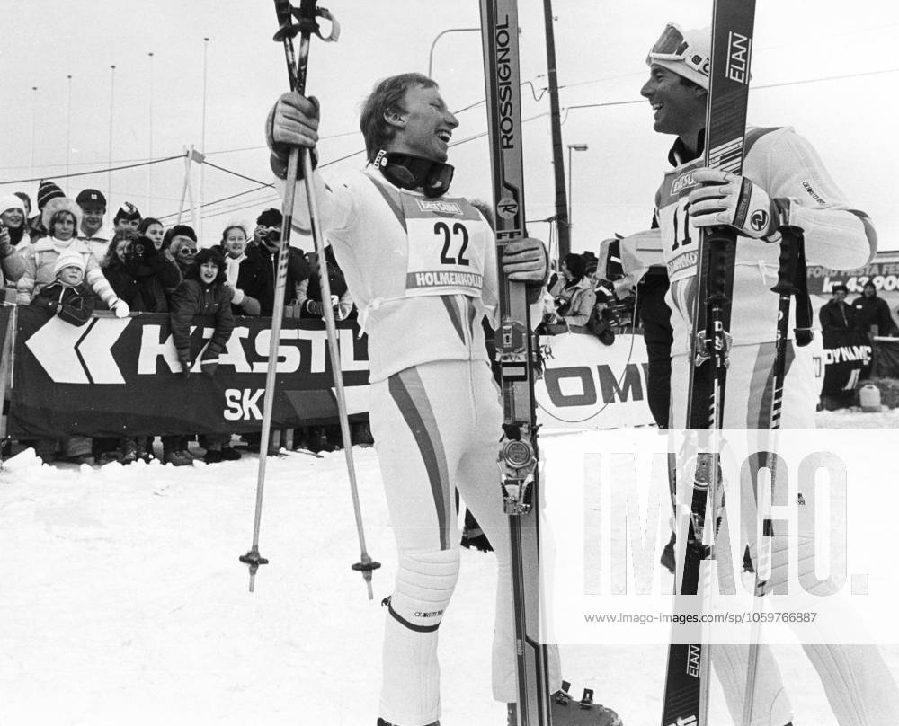 Ingemar Stenmark, geboren am 18. März 1956, ist ein ehemaliger schwedischer alpiner Skirennläufer im Weltcup. Er gilt als einer der bedeutendsten schwedischen Sportler aller Zeiten und als der größte Slalom und Riesenslalomspezialist aller Zeiten. Rechts mit Bengt Fjällberg am Holmenkollen in Norwegen 1981 Ingemar Stenmark born 18 March 1956 is a Swedish former World Cup alpine ski racer. He is regarded as one of the most prominent Swedish athletes ever, and as the greatest slalom and giant slalom specialist of all time. To the right with Bengt Fjällberg in Holmenkollen Norway 1981