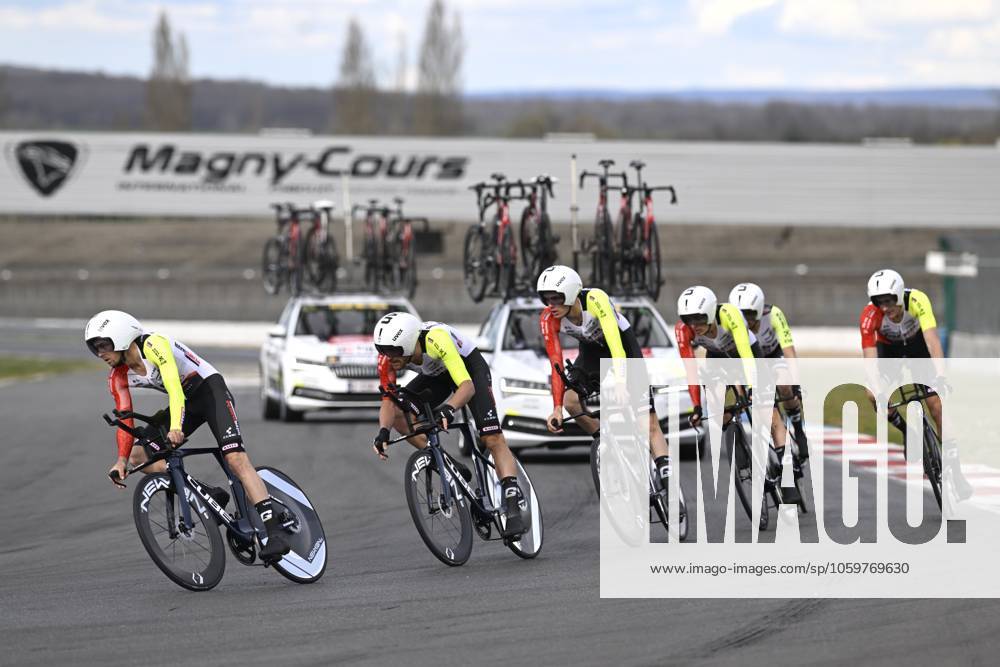 Paris - Nice 2025 - stage 3 NEVERS, FRANCE - MARCH 11 : team Intermarche - Wanty during stage 3 of the 83th edition of the Paris - Nice cycling race, a team time-trail stage of 28,4km with start on the Circuit Magny-Cours and finish in Nevers on March 11, 2025 in Nevers, France, 11 03 2025 ( Motordriver Kenny Verfaillie - Nevers France
