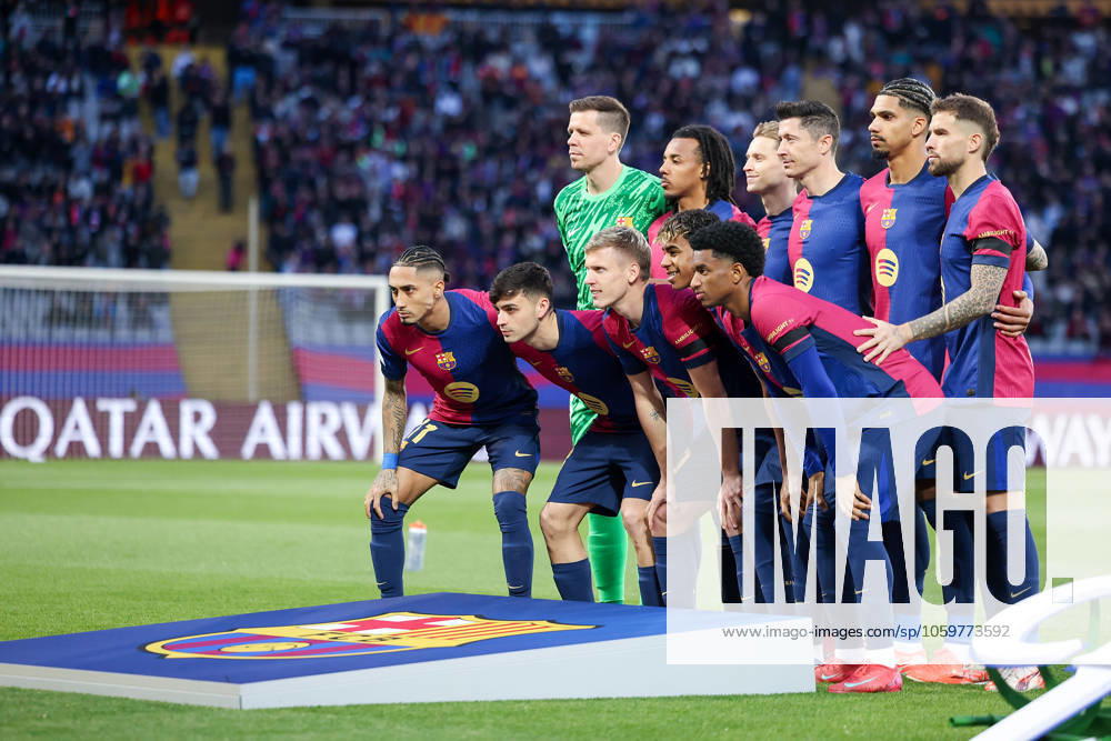 Barcelona 11. March 2025 Uefa Champions League phase 2024 25 Round of 16 FC Barcelona, Barca - S.L.Benfica v.l., Teamfoto FC Barcelona, FC Barcelona s squad, Line-up of FC Barcelona