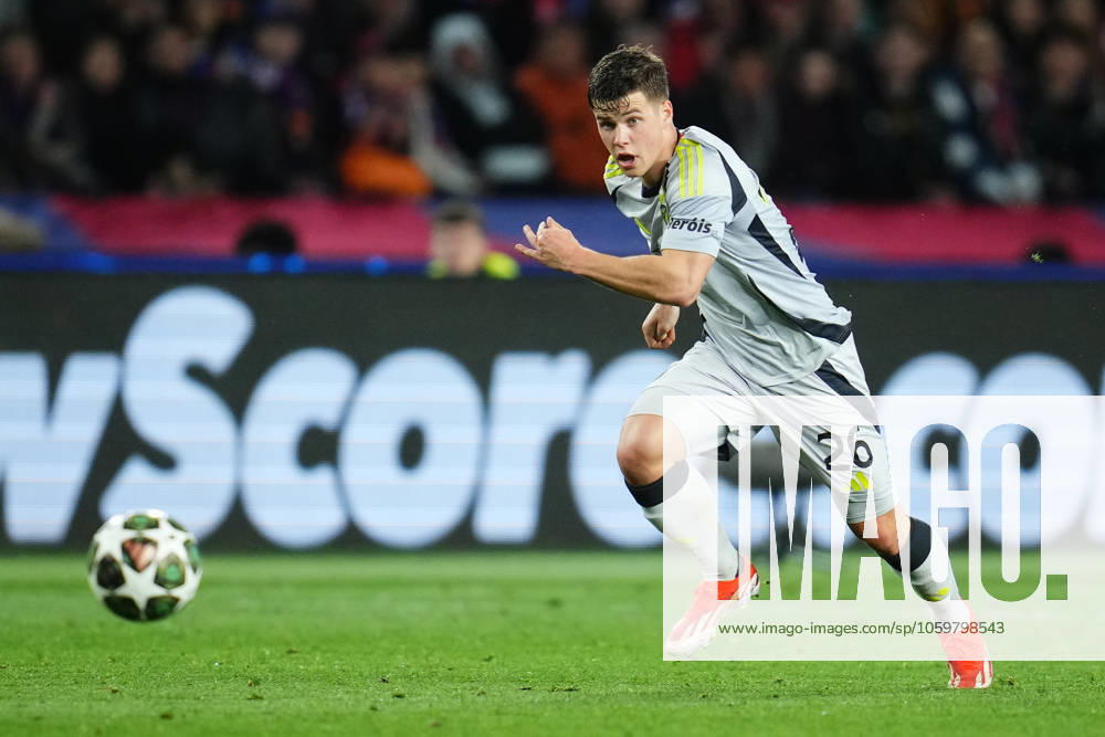 ESP: FC Barcelona, Barca - SL Benfica. UEFA Champions League match. Round of 16 Samuel Dahl of SL Benfica during the UEFA Champions League match, Round of 16, between FC Barcelona and Benfica played at Lluis Companys Stadium on March 11 2025 in Barcelona Spain. kpng