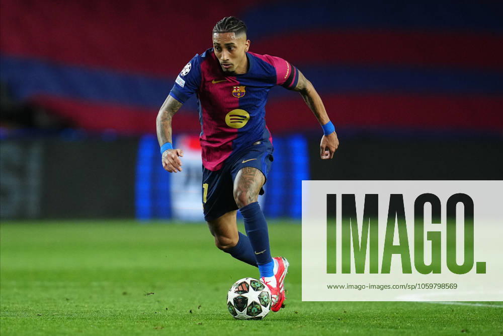 ESP: FC Barcelona, Barca - SL Benfica. UEFA Champions League match. Round of 16 Raphael Dias Belloli Raphinha of FC Barcelona during the UEFA Champions League match, Round of 16, between FC Barcelona and Benfica played at Lluis Companys Stadium on March 11 2025 in Barcelona Spain. kpng