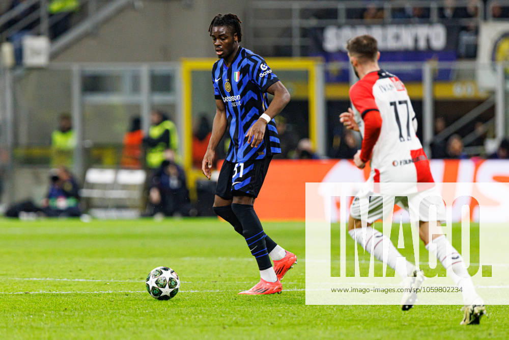 Yann Bisseck seen during UEFA Champions League game between teams of Internazionale Milano and Feyenoord FC (Maciej Rogowski) Milan San Siro Italy