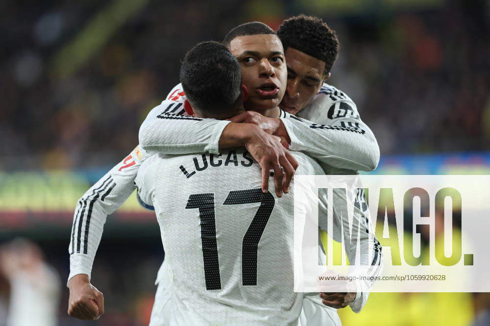 Kylian Mbappe of Real Madrid celebrates a goal during the Spanish league, LaLiga EA Sports, football match played between Villarreal CF and Real Madrid CF at La Ceramica stadium on March 15, 2025, in Villarreal, Spain. Villarreal SPAIN - ZUMAa181 20250315_zaa_a181_065