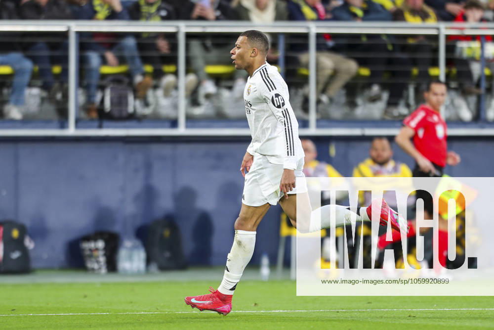 Kylian Mbappe of Real Madrid celebrates a goal during the Spanish league, LaLiga EA Sports, football match played between Villarreal CF and Real Madrid CF at La Ceramica stadium on March 15, 2025, in Villarreal, Spain. Villarreal SPAIN - ZUMAa181 20250315_zaa_a181_075