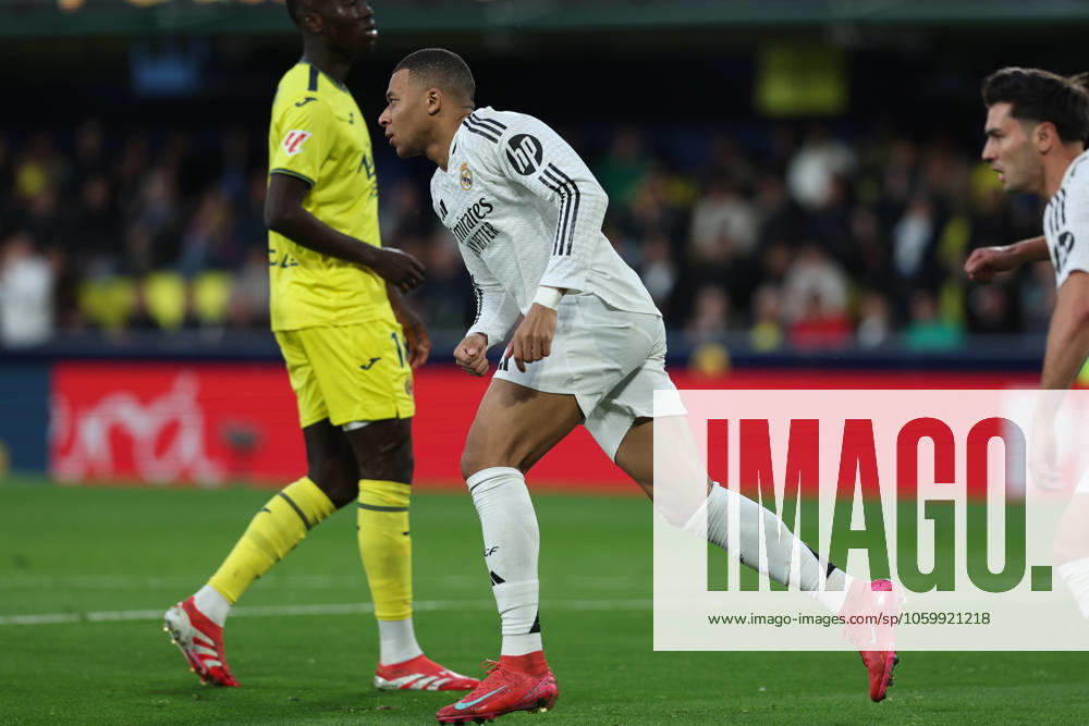Kylian Mbappe of Real Madrid celebrates a goal during the Spanish league, LaLiga EA Sports, football match played between Villarreal CF and Real Madrid CF at La Ceramica stadium on March 15, 2025, in Villarreal, Spain. Villarreal SPAIN - ZUMAa181 20250315_zaa_a181_078