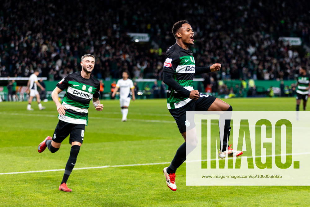 Sporting CP v FC Famalicao - Liga Portugal BetClic Geny Catamo a celebrar o golo durante partida entre Sporting CP v FC Famalicao valida pela Liga Portugal BetClic no Estadio Josà Alvalade, Lisboa, Portugal (Foto de Diogo Faria Reis Avant Sports) Lisbon Estadio Josà Alvalade Portugal