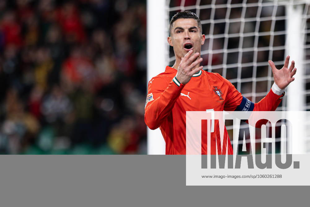 Cristiano Ronaldo of Portugal reacts during the UEFA Nations League Quarterfinal Leg Two match between Portugal and Denmark at Estadio Jose Alvalade. Lisbon Portugal - ZUMAs197 20250323_aaa_s197_450