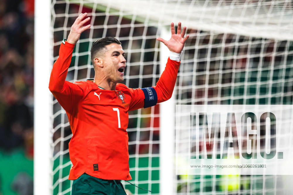 Cristiano Ronaldo of Portugal celebrates a goal during the UEFA Nations League Quarterfinal Leg Two match between Portugal and Denmark at Estadio Jose Alvalade. Lisbon Portugal - ZUMAs197 20250323_aaa_s197_506