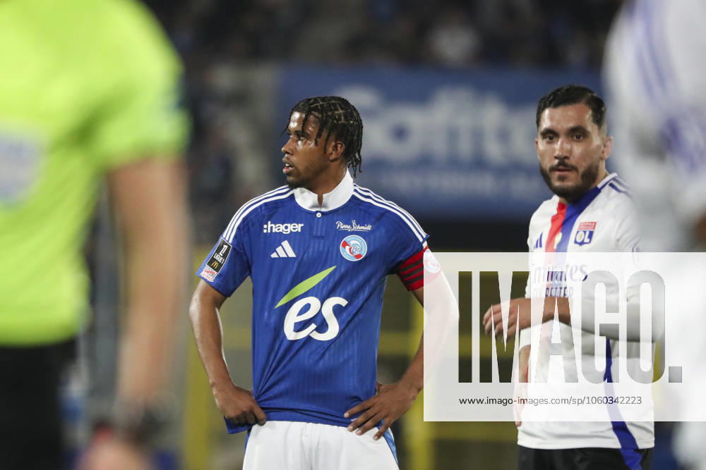 FOOTBALL : Racing Strasbourg vs Olympique de Lyon. - Ligue 1 Stade de la Meinau 28 03 2025 8 Andrey Santos (RCS)