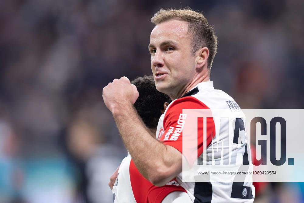 Eintracht Frankfurt - VfB Stuttgart, 1. FBL Mario Götze (Eintracht Frankfurt, 27), Torjubel. Bundesligaspiel zwischen Eintracht Frankfurt und dem VfB Stuttgart am 29. März 2025 im Deutsche Bank Park in Frankfurt am Main., Frankfurt am Main Hessen Deutschland Deutsche Bank Park