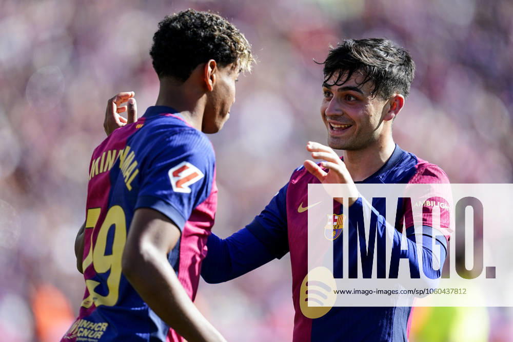 FC Barcelona, Barca Girona FC. La Liga EA Sports match. Date 29 Lamine Yamal of FC Barcelona celebrates the 1-0 during the La Liga EA Sports match between FC Barcelona and Girona FC played at Lluis Companys Stadium on 30 March 2025 in Barcelona, Spain. kpng