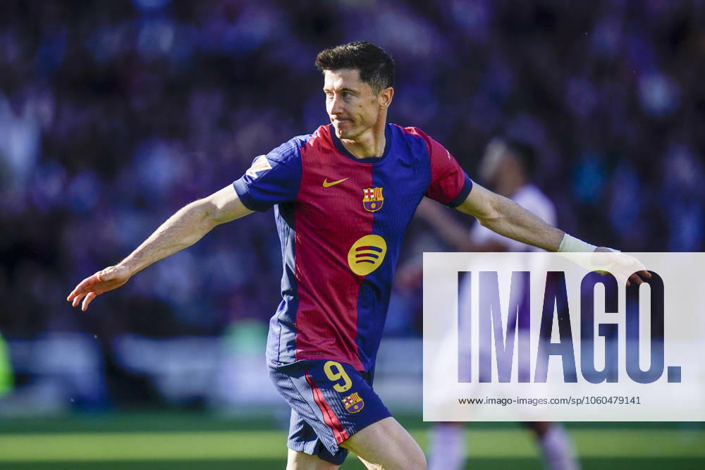FC Barcelona, Barca Girona FC. La Liga EA Sports match. Date 29 Robert Lewandowski of FC Barcelona celebrates the 3-1 during the La Liga EA Sports match between FC Barcelona and Girona FC played at Lluis Companys Stadium on 30 March 2025 in Barcelona, Spain. kpng
