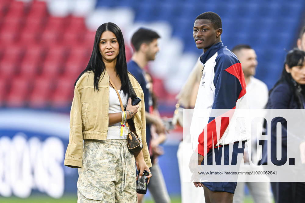Ligue 1 McDonalds - Paris Saint-Germain v Angers SCO Nuno Mendes and his girlfriend Thalyta Silva during the Ligue 1 football match Paris Saint-Germain PSG VS Angers SCO on April 5, 2025 at Parc des Princes stadium in Paris, France. Photo by Victor Joly ABACAPRESS.COM Paris France