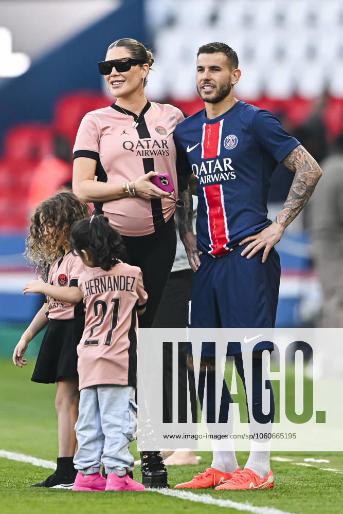 Ligue 1 McDonalds - Paris Saint-Germain v Angers SCO Lucas Hernandez and his girlfriend Victoria Triay and his kids during the Ligue 1 football match Paris Saint-Germain PSG VS Angers SCO on April 5, 2025 at Parc des Princes stadium in Paris, France. Photo by Victor Joly ABACAPRESS.COM Paris France