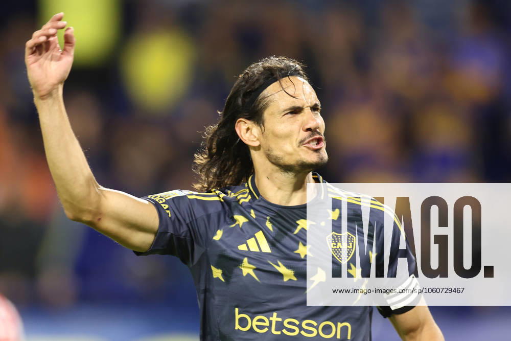 Boca Juniors Uruguayan forward Edinson Cavani looks on during the 2025 Apertura Tournament of the Argentine Professional Football League match against Barracas Central, at La Bombonera stadium in Buenos Aires, on April 6, 2025. BUENOS AIRES ARGENTINA