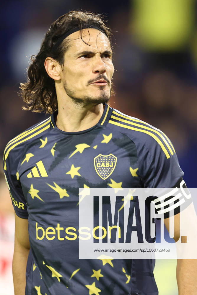 Boca Juniors Uruguayan forward Edinson Cavani looks on during the 2025 Apertura Tournament of the Argentine Professional Football League match against Barracas Central, at La Bombonera stadium in Buenos Aires, on April 6, 2025. BUENOS AIRES ARGENTINA