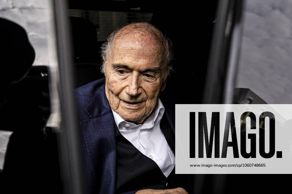 Former FIFA president Sepp Blatter reacts when leaving the courthouse after the verdict of an appeal by Swiss Attorney General s office against former UEFA and FIFA presidents over a suspected fraudulent payment, in Muttenz, Basel, on March 25, 2025. Muttenz Muttenz Court Basel Switzerland