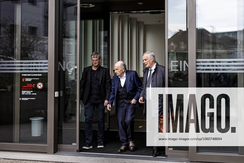 Former FIFA president Sepp Blatter reacts when leaving the courthouse after the verdict of an appeal by Swiss Attorney General s office against former UEFA and FIFA presidents over a suspected fraudulent payment, in Muttenz, Basel, on March 25, 2025. Muttenz Muttenz Court Basel Switzerland