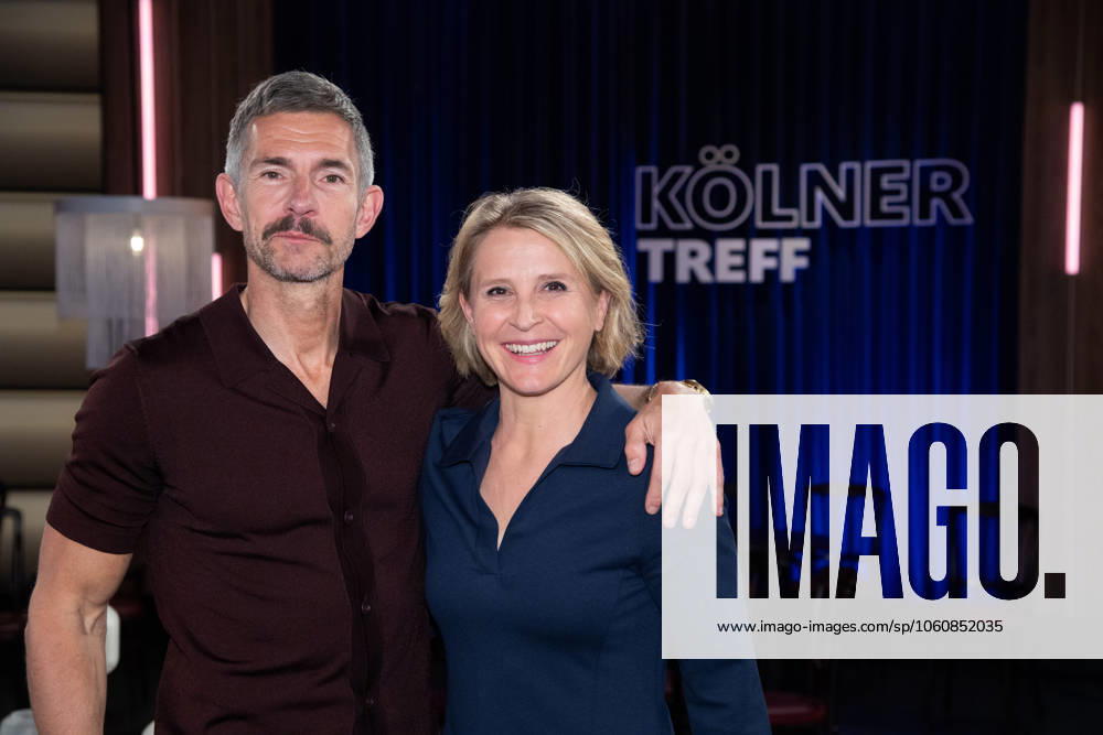 Von links: Micky BEISENHERZ, Moderator, Susan LINK, Moderatorin, Gastgeber der Sendung Koelner Treff im WDR Fernsehen, 11.04.2025. Â