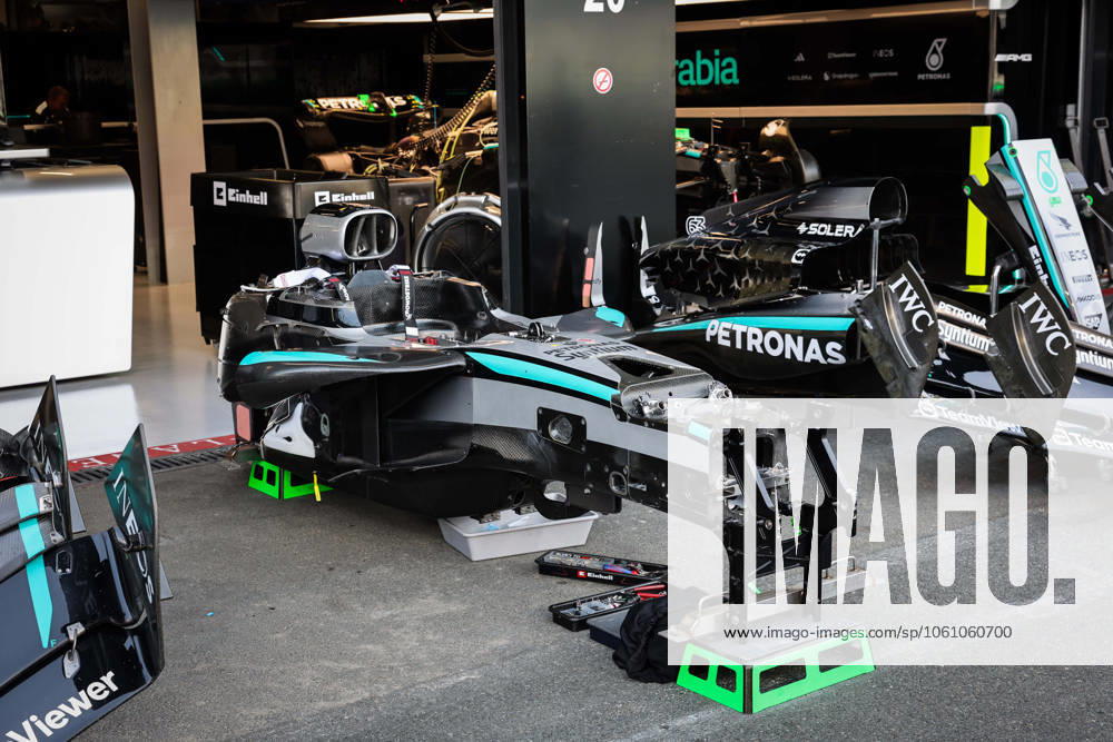 F1 - SAUDI ARABIAN GRAND PRIX 2025 Mercedes AMG F1 Team W16, mechanical detail, chassis, monocoque during the Formula 1 STC Saudi Arabian Grand Prix 2025, 5th round of the 2025 FIA Formula One World Championship, WM, Weltmeisterschaft from April 18 to 20, 2025 on the Jeddah Corniche Circuit, in Jeddah, Saudi Arabia - JeddahSaudi Arabia