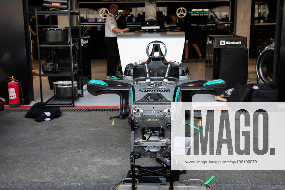 F1 - SAUDI ARABIAN GRAND PRIX 2025 Mercedes AMG F1 Team W16, mechanical detail, chassis, monocoque during the Formula 1 STC Saudi Arabian Grand Prix 2025, 5th round of the 2025 FIA Formula One World Championship, WM, Weltmeisterschaft from April 18 to 20, 2025 on the Jeddah Corniche Circuit, in Jeddah, Saudi Arabia - JeddahSaudi Arabia