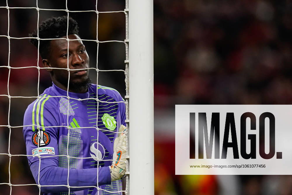 Manchester, England, 17th April 2025. André Onana of Manchester United, ManU during the Manchester United vs Olympique Lyonnais Quarter Final 2nd Leg UEFA Europa League match at Old Trafford, Manchester. Picture credit should read: Andrew Yates Sportimage . SPI_098_AY_MANCHESTER_UNITED_V_OLYMPIQUE_LYONNAIS SPI-3844-0065