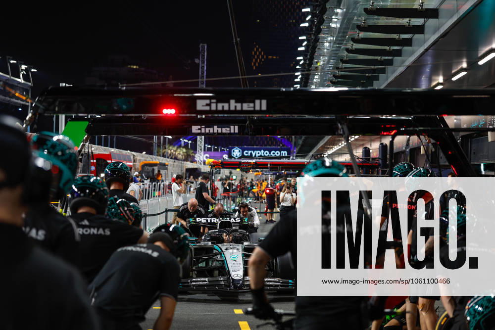 F1 - SAUDI ARABIAN GRAND PRIX 2025 Mercedes AMG F1 Team, pitstop practice during the Formula 1 STC Saudi Arabian Grand Prix 2025, 5th round of the 2025 FIA Formula One World Championship, WM, Weltmeisterschaft from April 18 to 20, 2025 on the Jeddah Corniche Circuit, in Jeddah, Saudi Arabia - JeddahSaudi Arabia