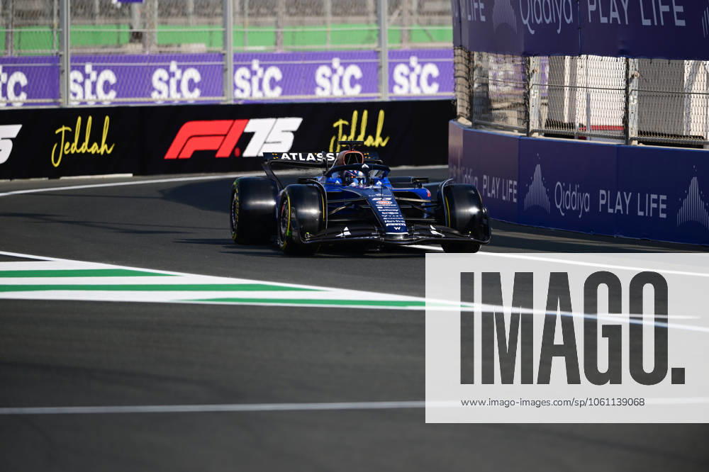 F1 Grand Prix of Saudi Arabia - Practice Alexander Albon of the Williams F1 Team runs during the free practice of the Saudi Arabia GP, the 5th round of the Formula 1 World Championship, WM, Weltmeisterschaft at the Jeddah Corniche Circuit in Jeddah, Saudi Arabia, on April 18, 2025. Jeddah Saudia Arabia