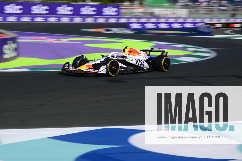 F1 Grand Prix of Saudi Arabia - Practice Liam Lawson of Visa Cash-Up Racing Bulls runs during free practice of the Saudi Arabia GP, the 5th round of the Formula 1 World Championship, WM, Weltmeisterschaft at Jeddah Corniche Circuit in Jeddah, Saudi Arabia, on April 18, 2025. Jeddah Saudia Arabia