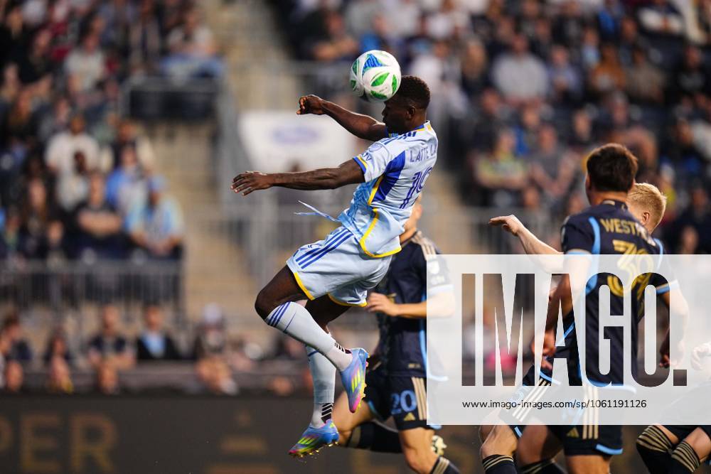 MLS, Fussball Herren, USA 2025: Atlanta United FC Vs Union APR 19 April 19, 2025: Atlanta United FC Forward Emmanuel Latte Lath (19) attempts to head the ball during the first half of an MLS match against the Philadelphia Union at Subaru Park in Chester, Pennsylvania. Kyle Rodden CSM (Credit Image: Â Kyle Rodden Cal Media) Chester Pennsylvania United States of America