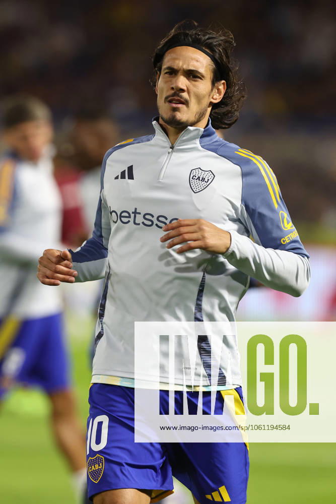 Boca Juniors Uruguayan forward Edinson Cavani looks on before the 2025 Apertura Tournament of the Argentine Professional Football League match against Estudiantes de la Plata, at La Bombonera stadium in Buenos Aires, on April 19, 2025. BUENOS AIRES ARGENTINA