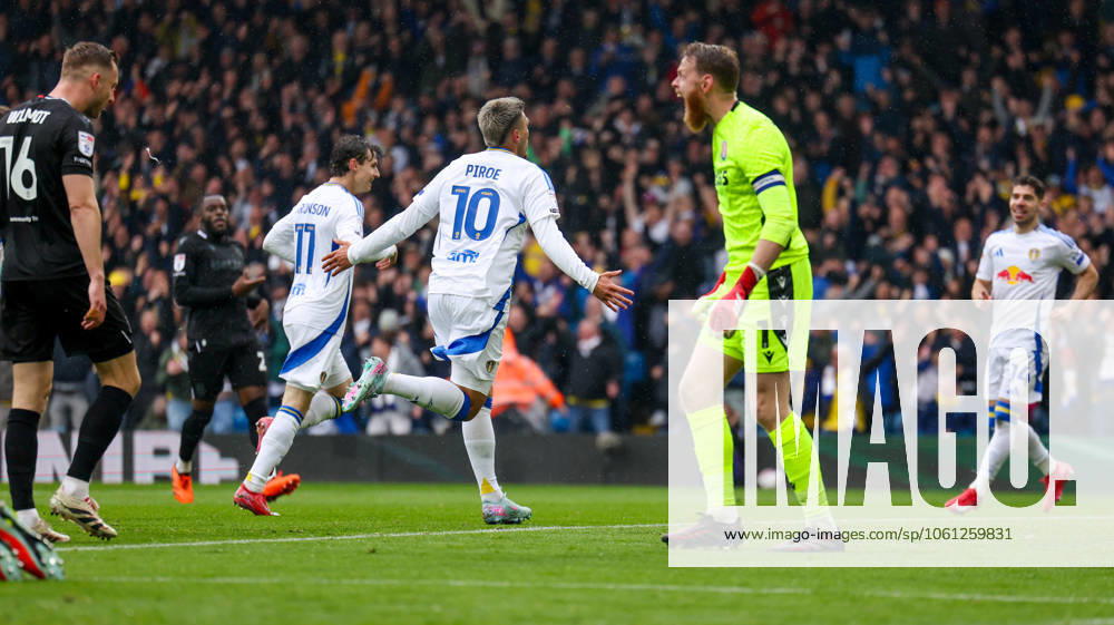 Leeds United v Stoke City EFL Sky Bet Championship 21 04 2025. GOAL 2-0 Leeds United forward Joël Piroe (10) scores a goal to make the score 2-0 during the EFL Sky Bet Championship match between Leeds United and Stoke City at Elland Road, Leeds, England on 21 April 2025. Editorial use only DataCo restrictions apply See www.football-dataco.com ,