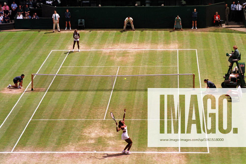Venus Williams Wimbledon Tennis Championships 2000 Venus Williams playing Serena Williams at Wimbledon July 2000 Venus Williams during Womens singles match against her sister Serena Williams