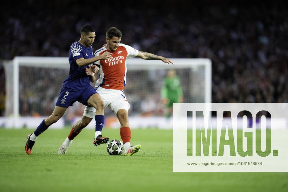 Arsenal FC v Paris Saint-Germain - UEFA Champions League Semi-final First Leg Achraf Hakimi during the UEFA Champions League semi-final first leg match between Arsenal and Paris Saint-Germain at Emirates Stadium in London, England, on April 29, 2025.