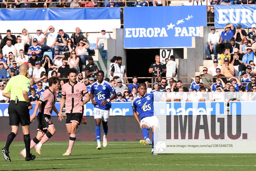 RC Strasbourg Alsace v Paris Saint-Germain - Ligue 1 McDonald s 2024 2025 08 Andrey SANTOS (rcsa) during the Ligue 1 McDonald s match between Strasbourg and Paris at Stade de la Meinau on May 3, 2025 in Strasbourg, France. Strasbourg France