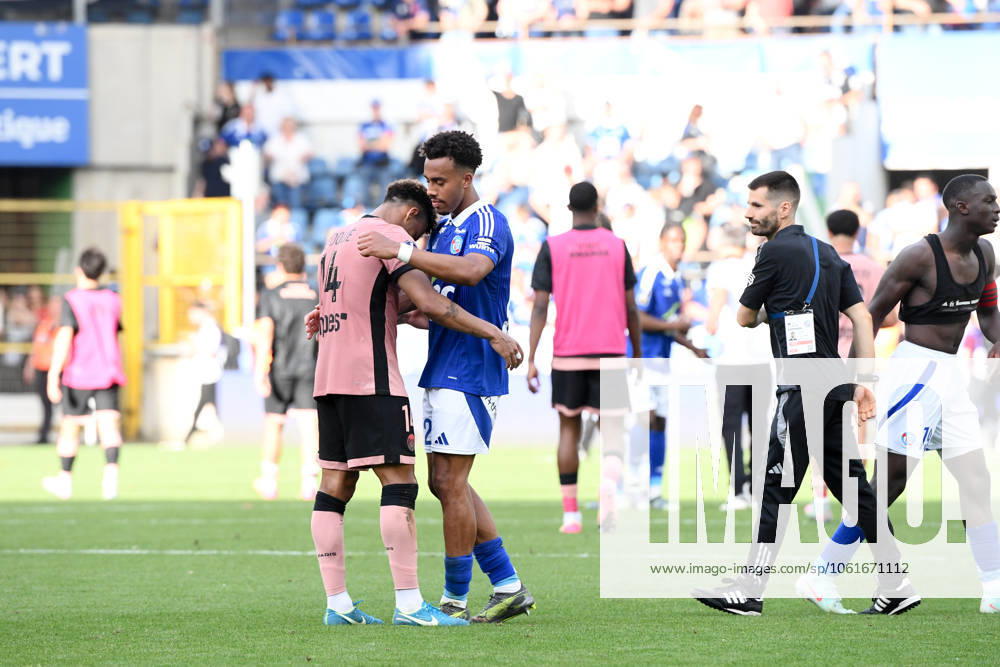 RC Strasbourg Alsace v Paris Saint-Germain - Ligue 1 McDonald s 2024 2025 22 Guela DOUE (rcsa) - 14 Desire DOUE (psg) during the Ligue 1 McDonald s match between Strasbourg and Paris at Stade de la Meinau on May 3, 2025 in Strasbourg, France. Strasbourg France