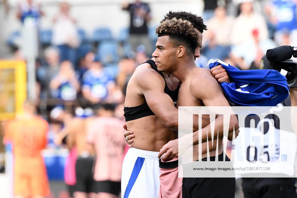 RC Strasbourg Alsace v Paris Saint-Germain - Ligue 1 McDonald s 2024 2025 22 Guela DOUE (rcsa) - 14 Desire DOUE (psg) during the Ligue 1 McDonald s match between Strasbourg and Paris at Stade de la Meinau on May 3, 2025 in Strasbourg, France. Strasbourg France