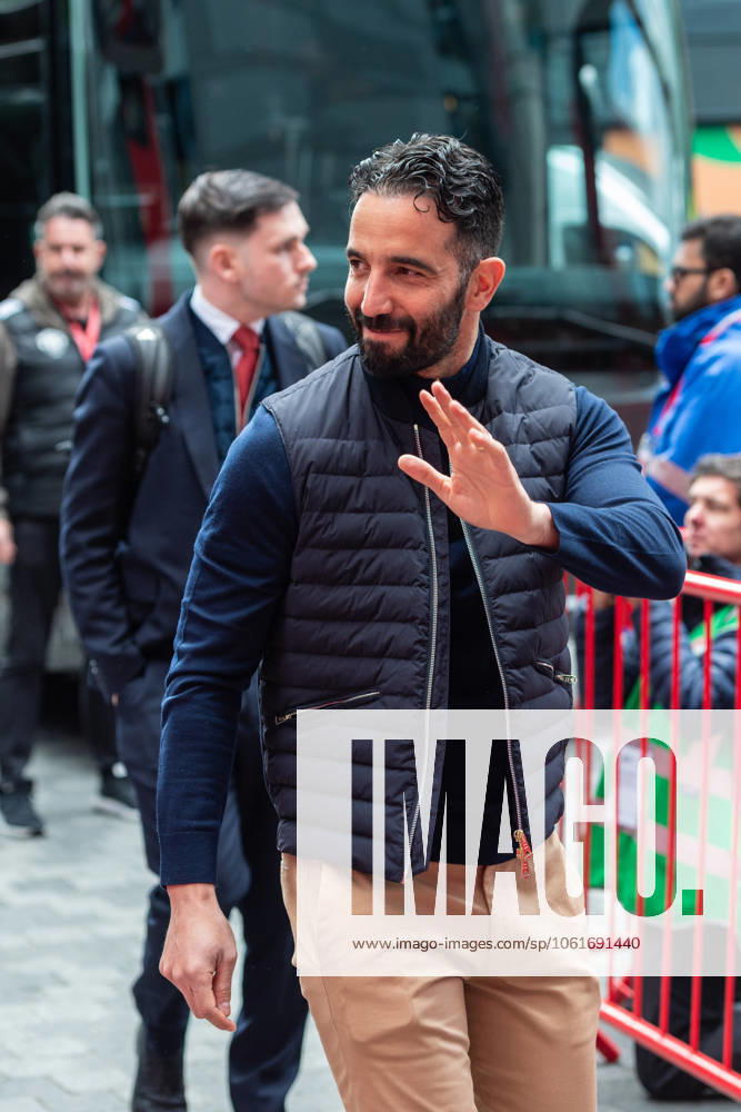 Ruben Amorim, Manager of Manchester United, ManU arrives ahead of the Premier League match between Brentford and Manchester United at the Brentford Community Stadium, Brentford, England on 4 May 2025.