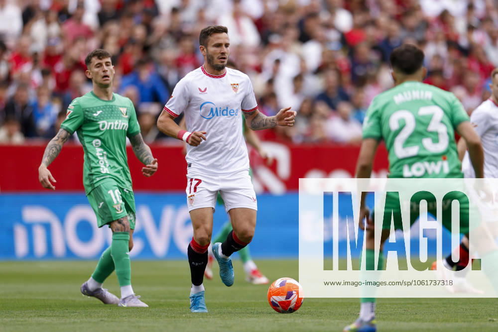 Sevilla FC v CD Leganes - La Liga EA Sports Saul Niguez of Sevilla FC runs with the ball during the La Liga EA Sports match between Sevilla FC and CD Leganes at Sanchez Pizjuan in Seville, Spain, on May 4, 2025. Seville Spain