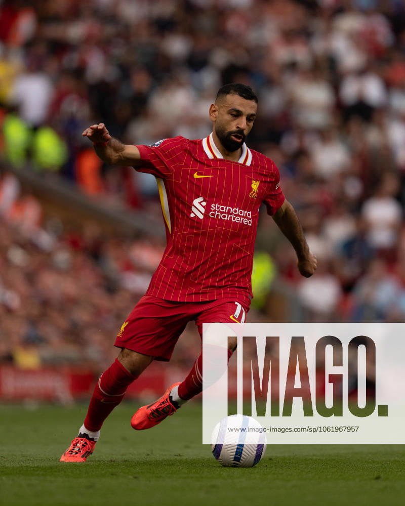 Liverpool FC v Arsenal FC - Premier League Liverpool s Mohamed Salah is seen in action during the Premier League match between Liverpool and Arsenal at Anfield in Liverpool, England, on May 11, 2025. Liverpool Merseyside United Kingdom