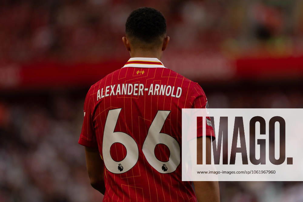 Liverpool FC v Arsenal FC - Premier League Trent Alexander-Arnold plays during the Premier League match between Liverpool and Arsenal at Anfield in Liverpool, England, on May 11, 2025. Liverpool Merseyside United Kingdom